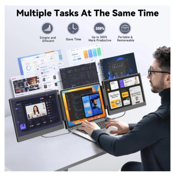 Portable Monitor Revolution Portable Laptop Screen Extender, 14" FHD, 1080P NEW - Picture 3 of 10